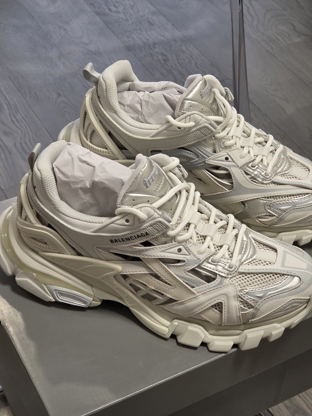 Balenciaga Unisex Track Sneaker in Off-White/Cream